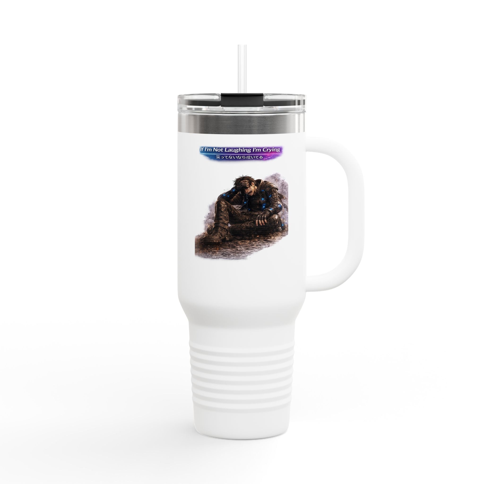 If I'm Not Laughing I'm Crying Insulated Travel Mug, 40 oz — Stainless Steel, Double-Wall Insulated