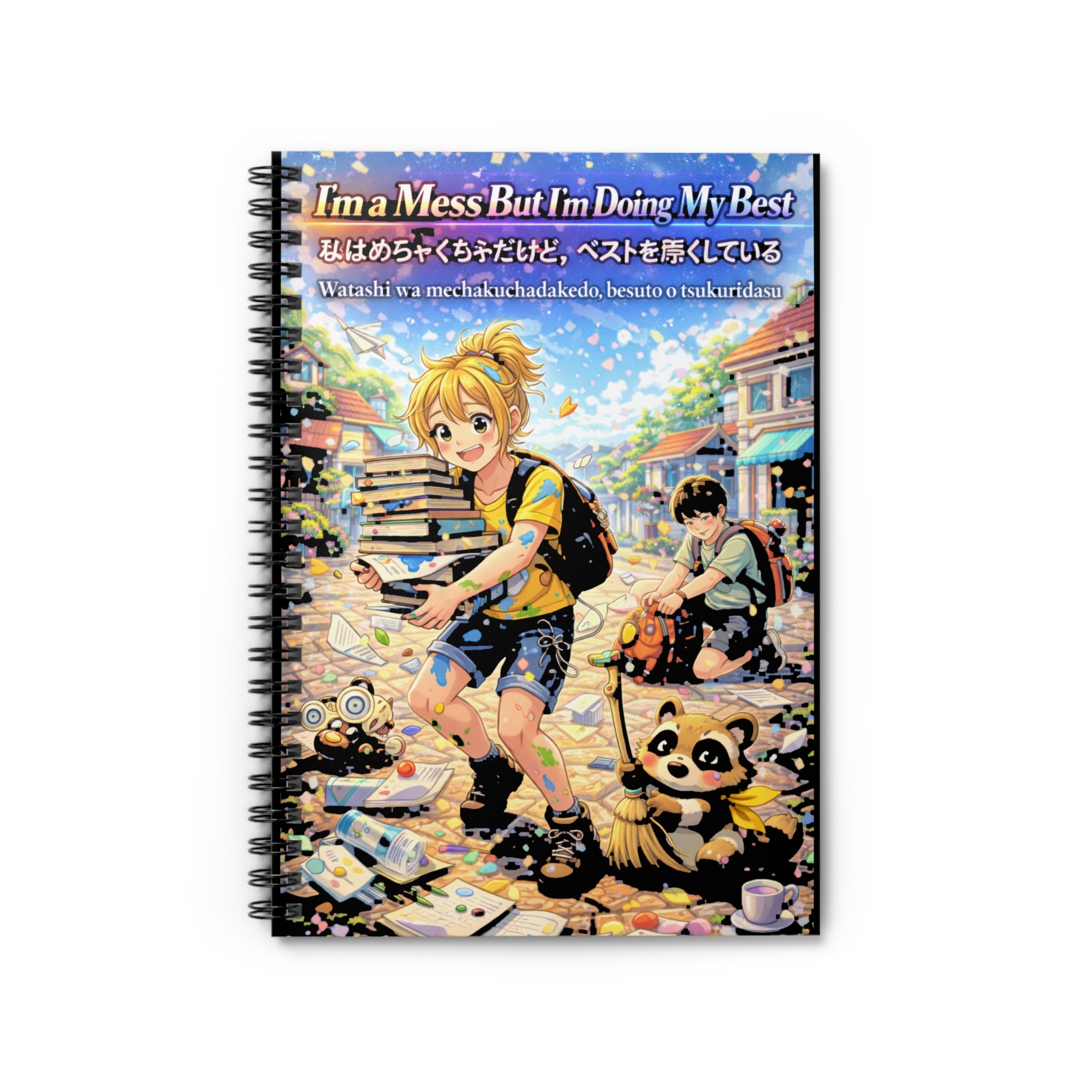 I'm a Mess But I'm Doing My Best Spiral Notebook (Ruled Line) — 6" × 8", 118 Pages