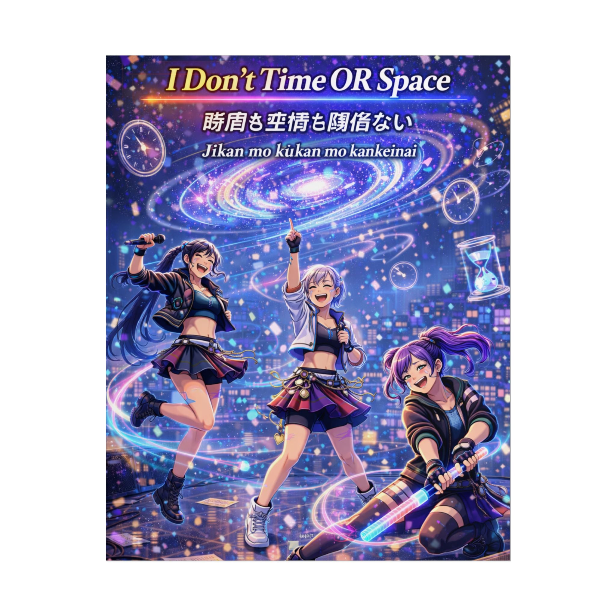 POP Series: I Don't Time OR Space Rolled Posters — Matte or Semi-Gloss