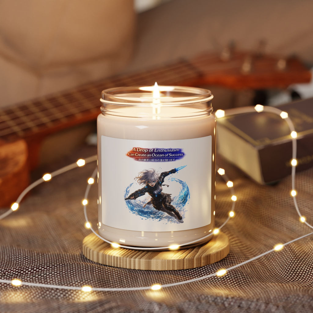 A Drop of Enthusiasm Scented Soy Candle, 9 oz — 50–60 Hour Burn, 12 Scents