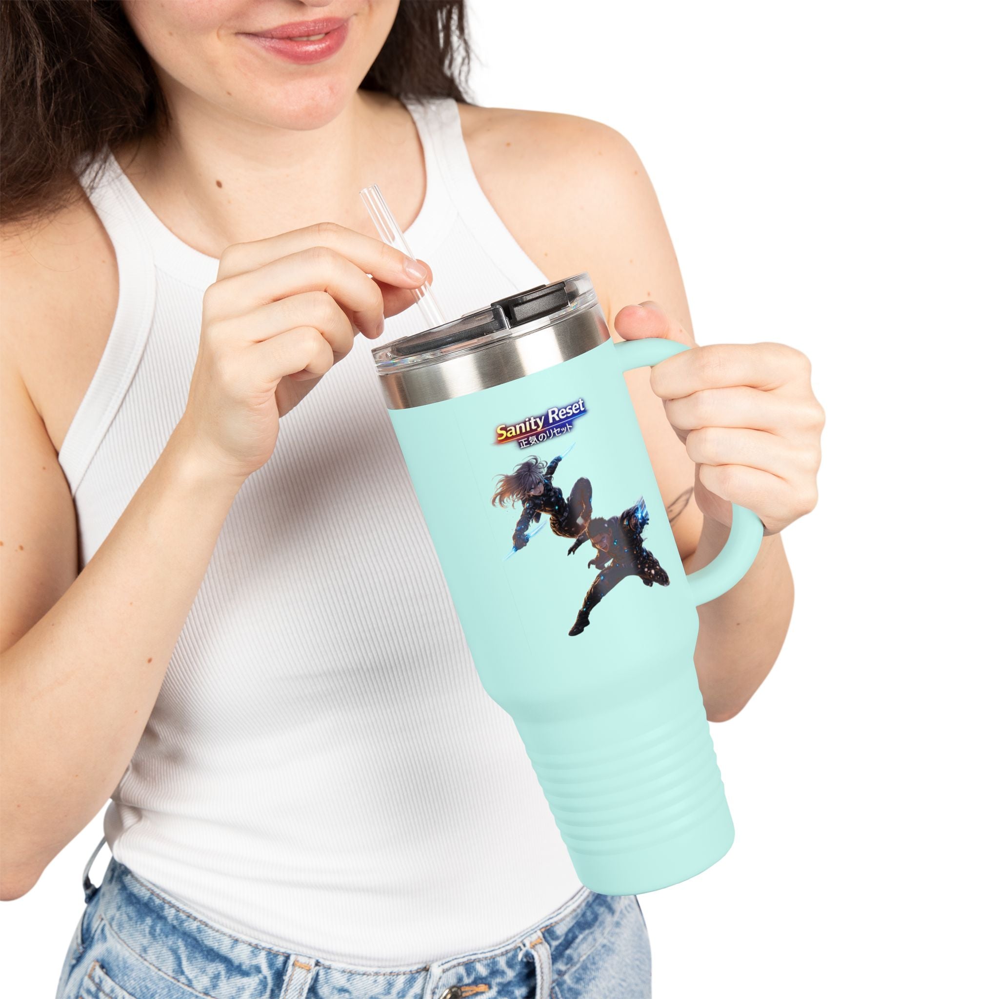 Sanity Reset This Insulated Travel Mug, 40 oz — Stainless Steel, Double-Wall Insulated