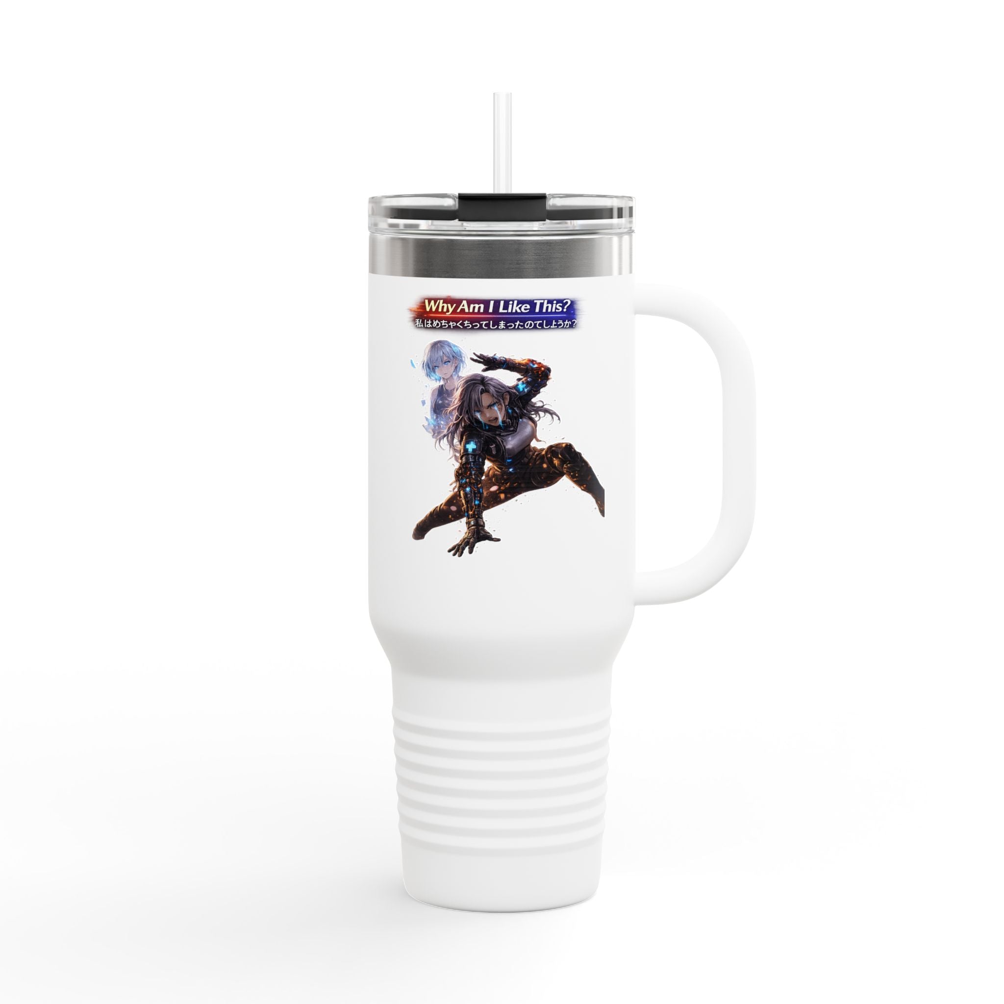 Why Am I Like This?  Insulated Travel Mug, 40 oz — Stainless Steel, Double-Wall Insulated
