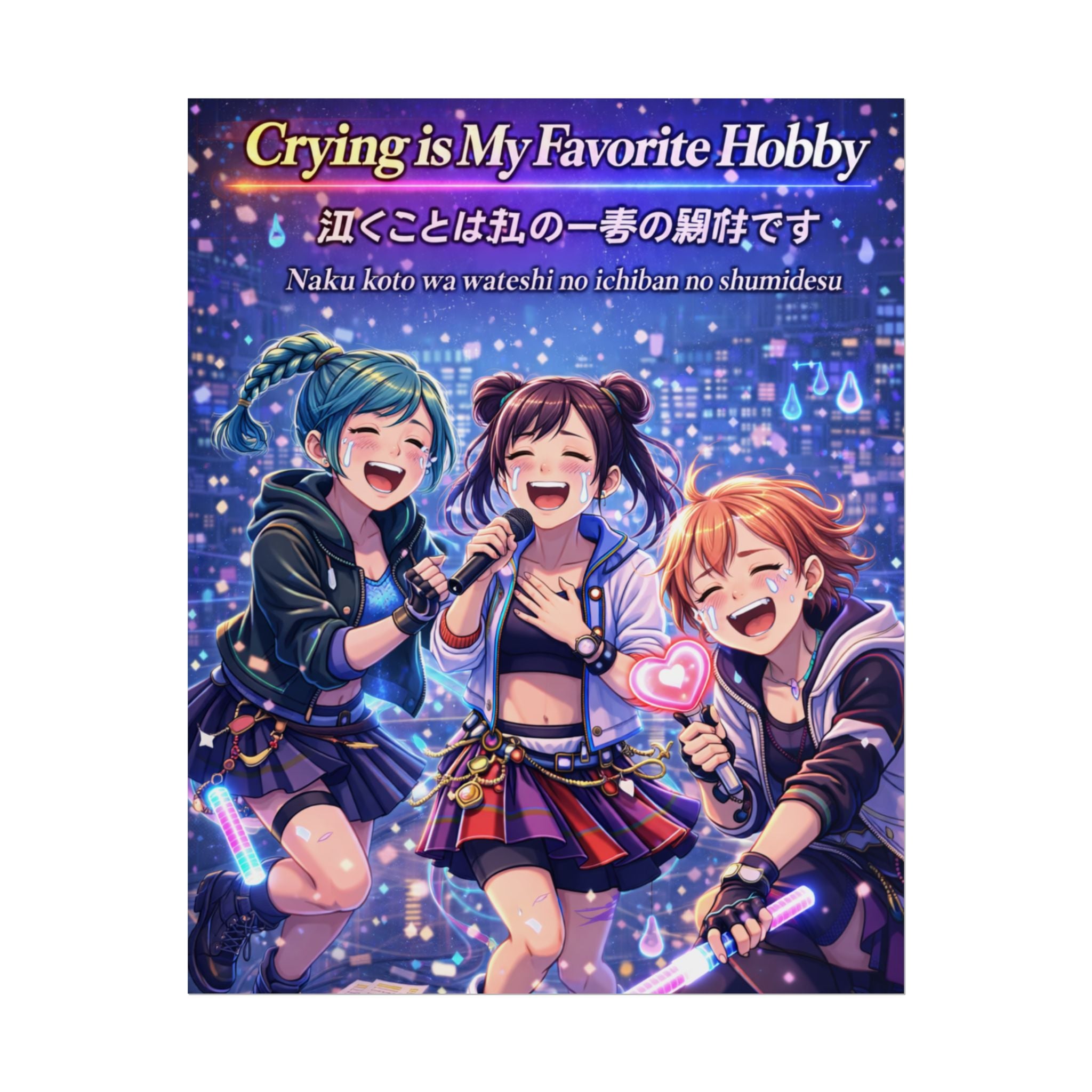 POP Series: Crying is My Favorite Hobby Rolled Posters — Matte or Semi-Gloss