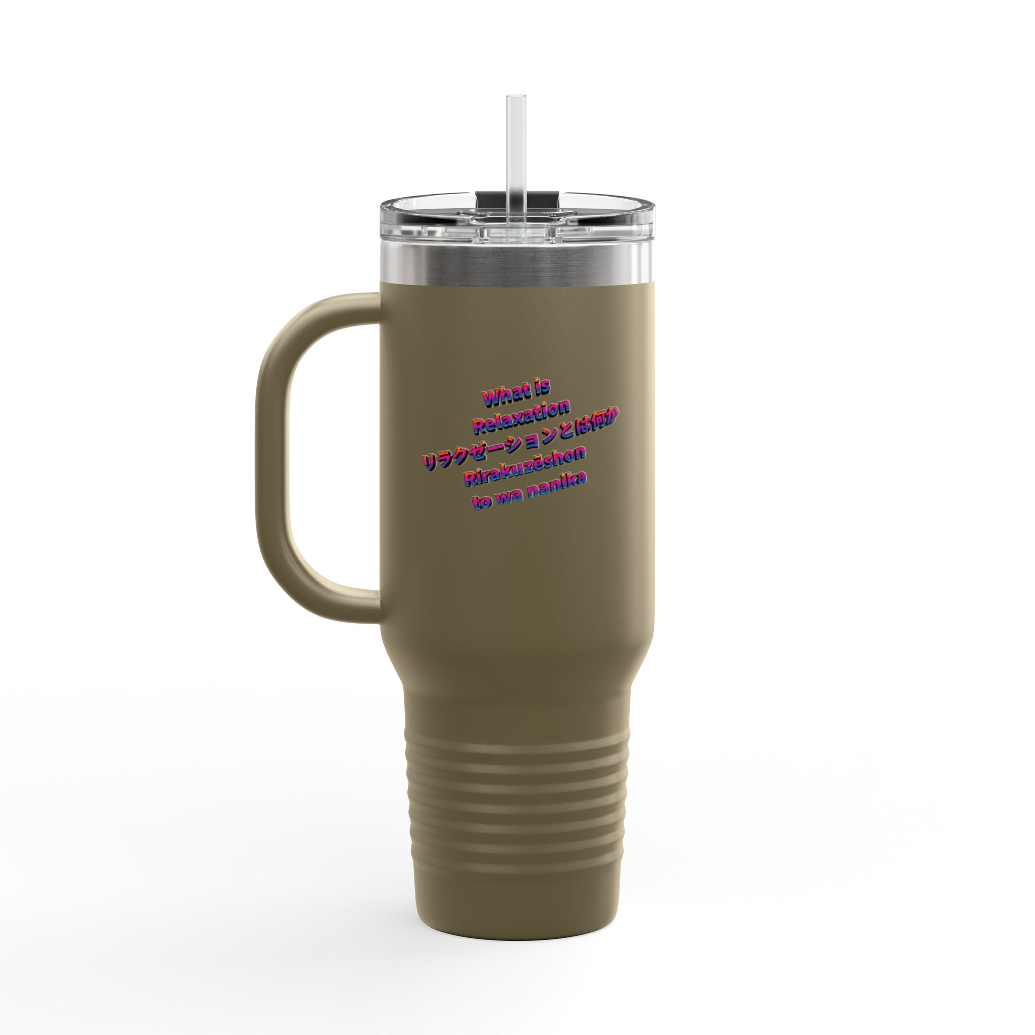 What is Relaxation Insulated Travel Mug, 40 oz — Stainless Steel, Double-Wall Insulated