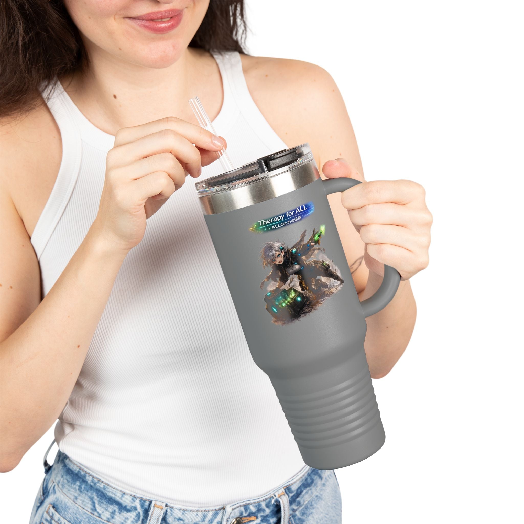 Therapy for ALL This Insulated Travel Mug, 40 oz — Stainless Steel, Double-Wall Insulated