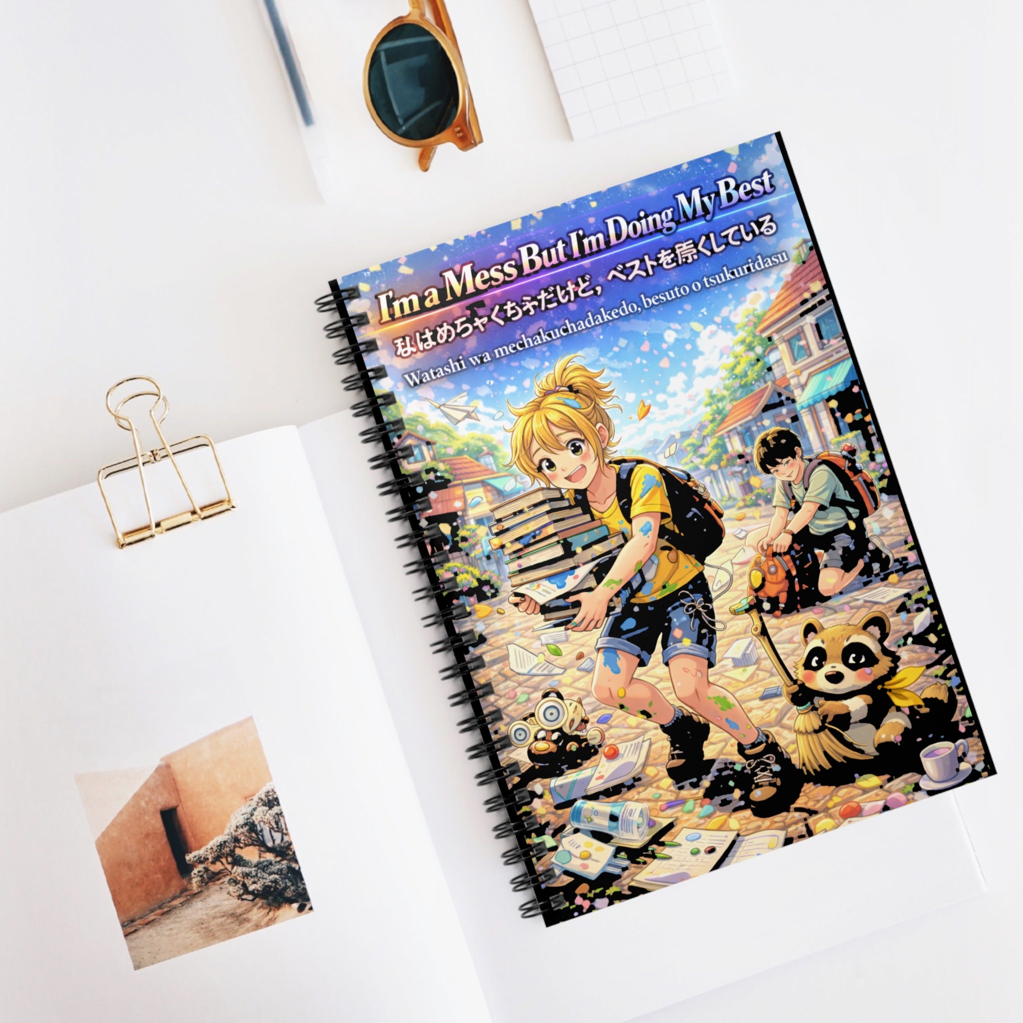I'm a Mess But I'm Doing My Best Spiral Notebook (Ruled Line) — 6" × 8", 118 Pages