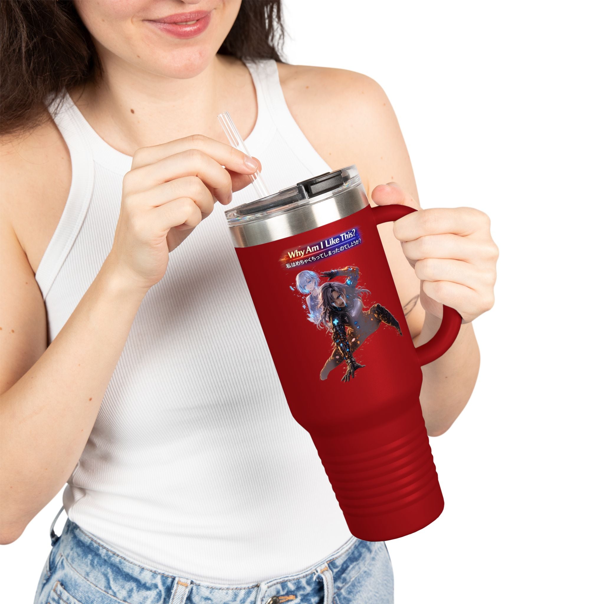 Why Am I Like This?  Insulated Travel Mug, 40 oz — Stainless Steel, Double-Wall Insulated