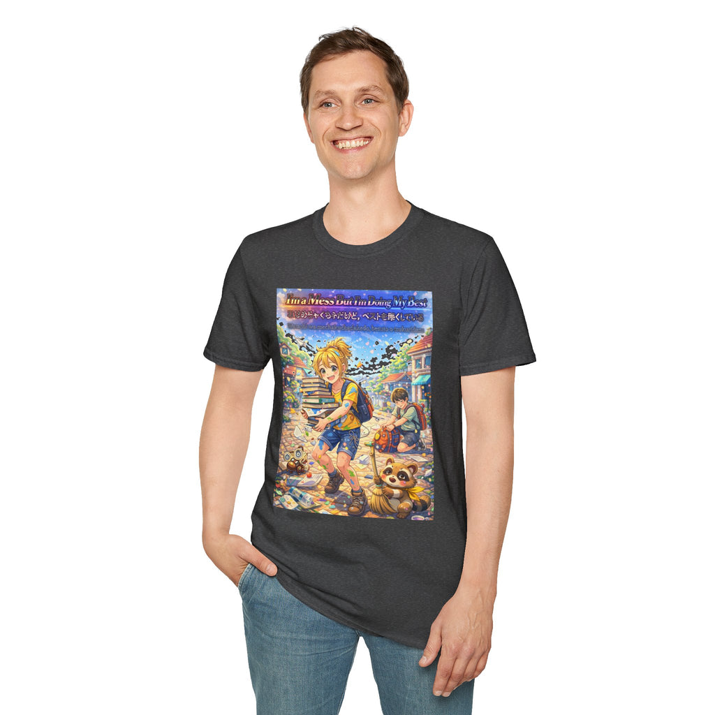MON Series: I’m a Mess But I’m Doing My Best Unisex Softstyle T-Shirt — Gildan 64000, Lightweight + Ultra-Soft